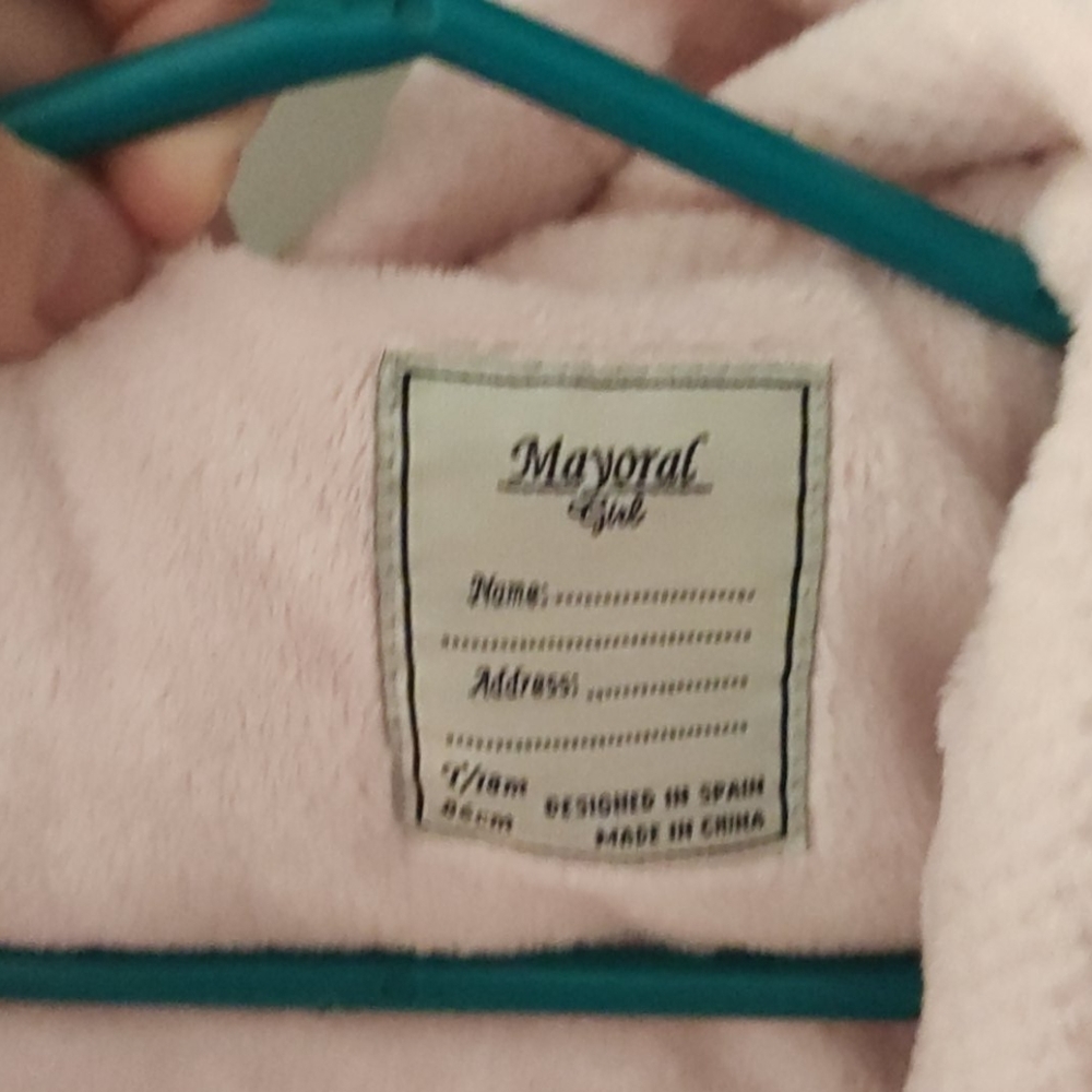 Pink coat, 18 months, Mayoral